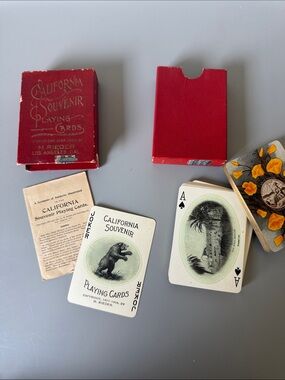 Antique 1907-1909 Art Nouveau California Souvenir Playing Cards Vintage Set